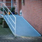 Ramp for disabled person on a wheelchair to enter the house