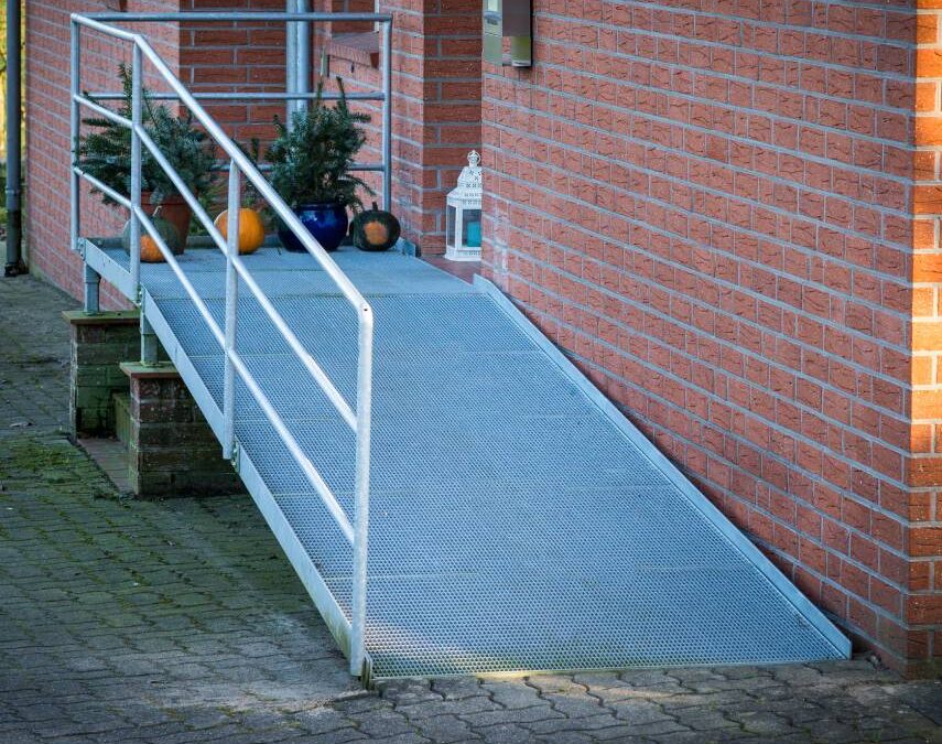 Ramp for disabled person on a wheelchair to enter the house