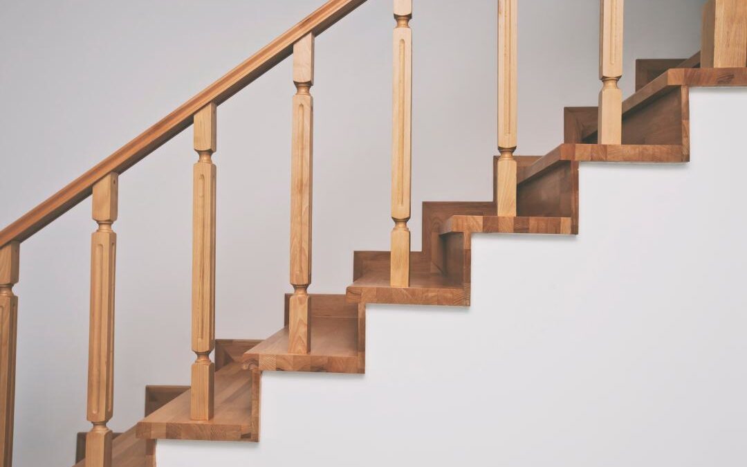 Wooden staircase in a residential home suitable for custom stairlift measurement at Lancaster Mobility
